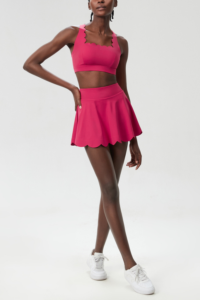 Belah Cross Wave Bodycon Ruffle Skirt Set In Red - Stylish red dress for special occasions | Buy Online