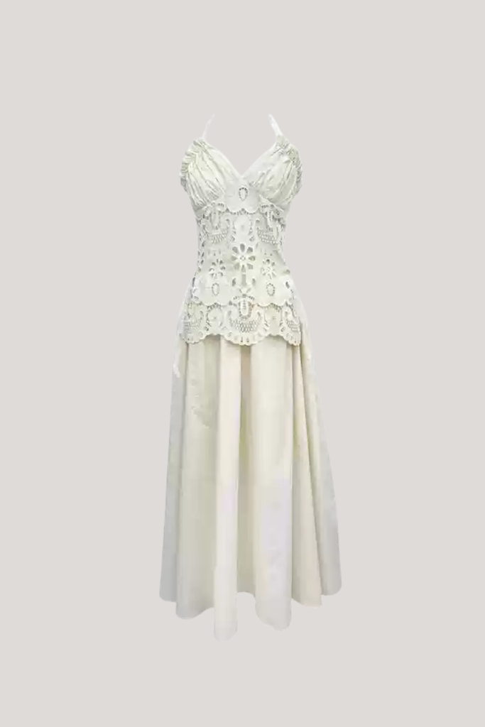 Stylish beautiful dress | Belden Cutout Backless Lace Up Ruch Maxi Dress - Ideal for special occasions