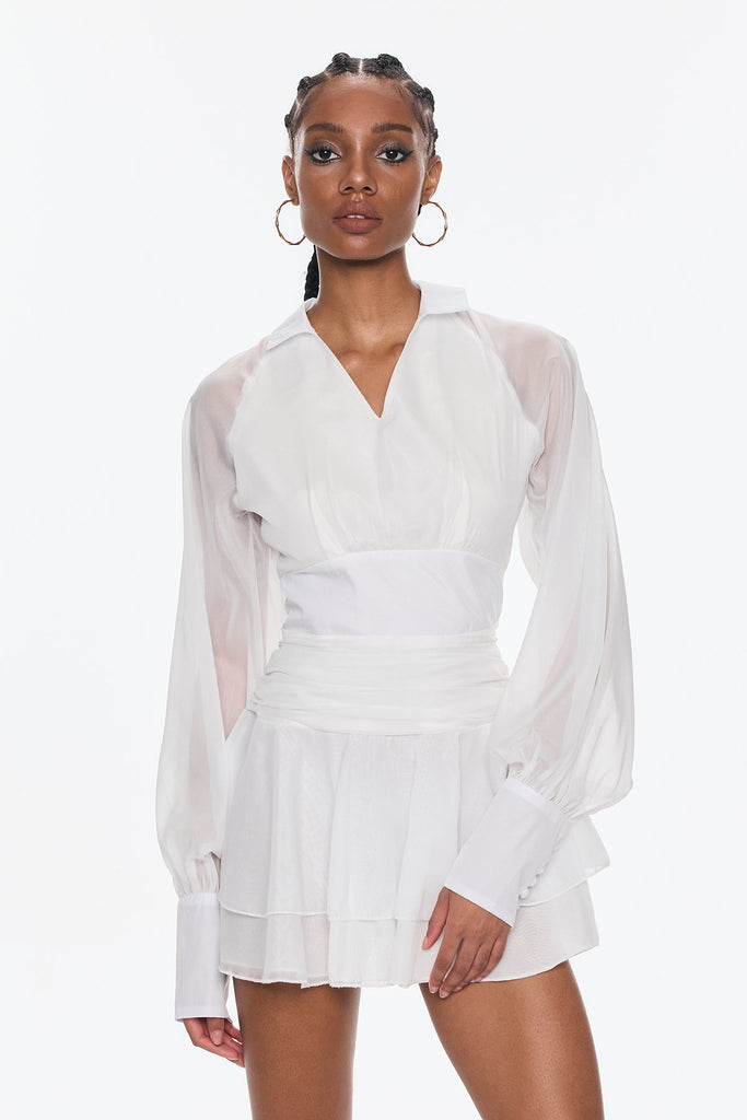 Shop  beautiful dress - Perfect for special occasions | Bellachay Plunge Ruch Ruffle Mesh Mini Dress