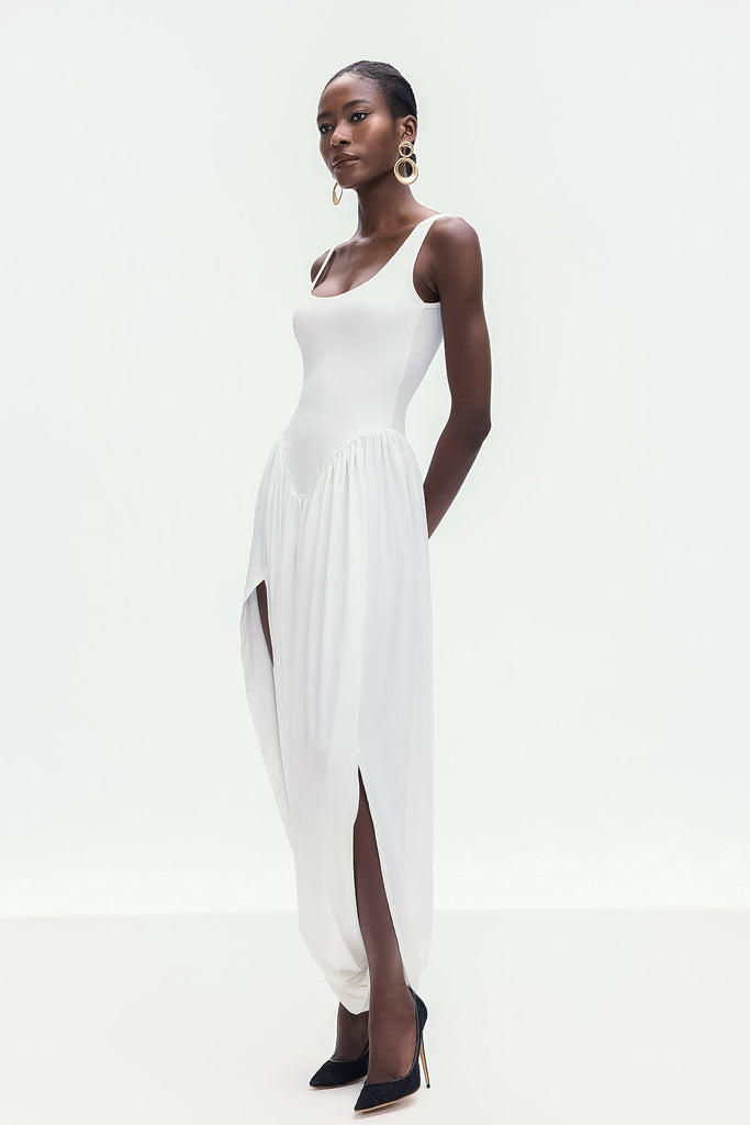 Stylish beautiful dress | Bellamy Asymmetric Ruch Sleeveless Maxi Dress - Ideal for special occasions