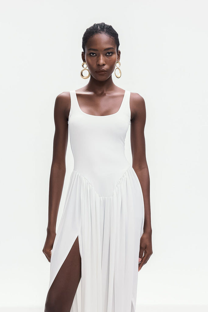 Stylish beautiful dress | Bellamy Asymmetric Ruch Sleeveless Maxi Dress - Ideal for special occasions