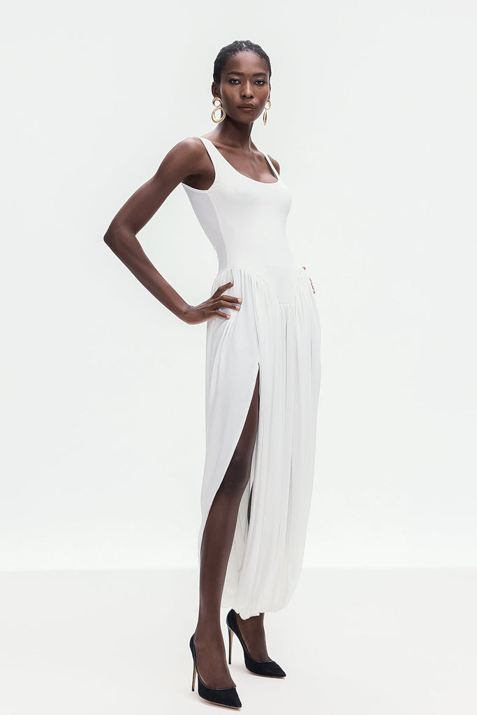 Stylish beautiful dress | Bellamy Asymmetric Ruch Sleeveless Maxi Dress - Ideal for special occasions