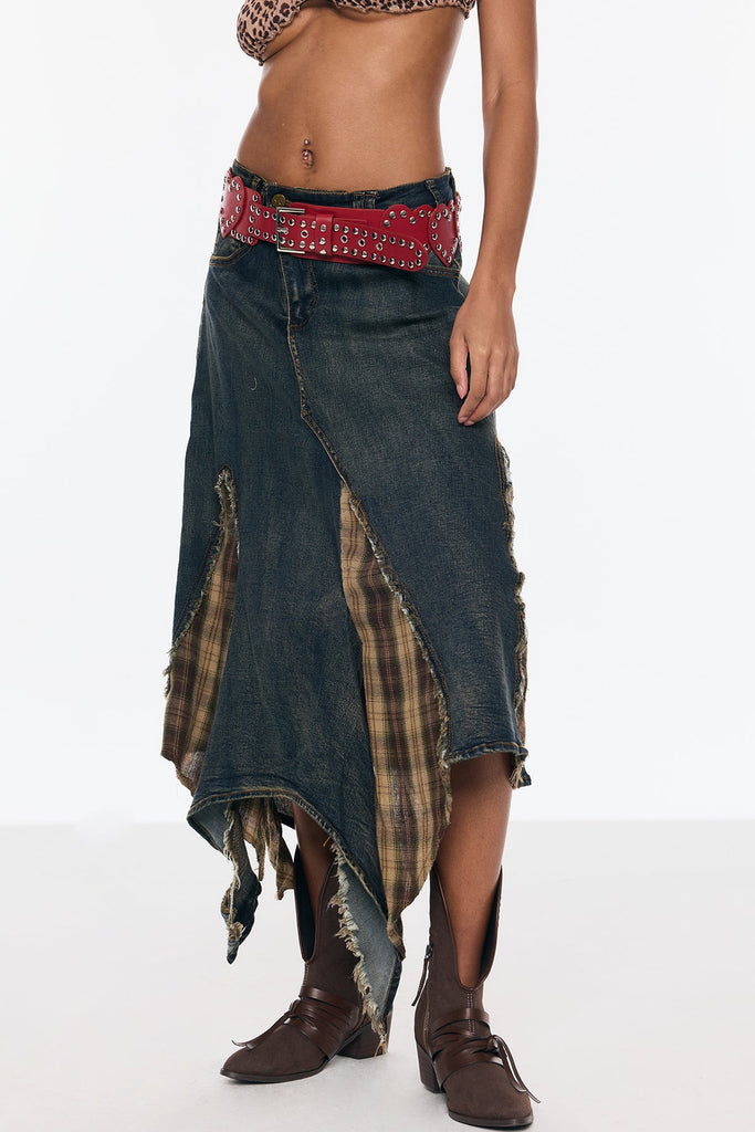 Shop  beautiful dress - Perfect for special occasions | Bendek Deconstruct Grid Fringe Skirt