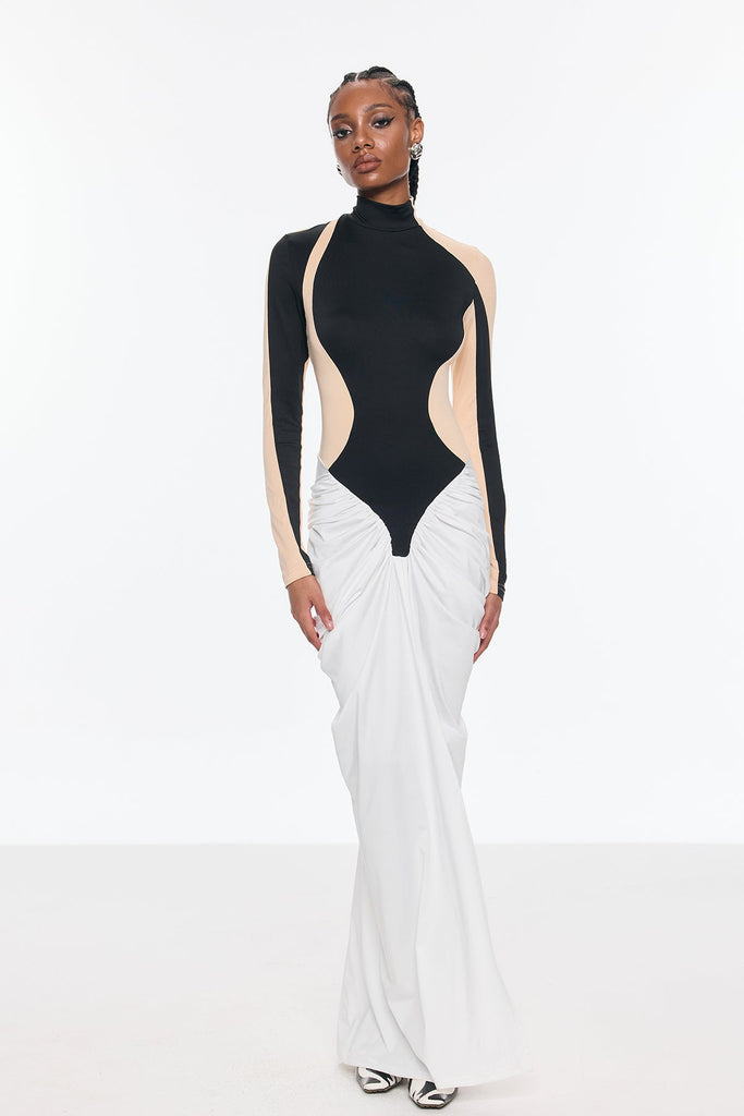 Stylish beautiful dress | Bent Bodycon Mesh Ruch Split Maxi Dress - Ideal for special occasions