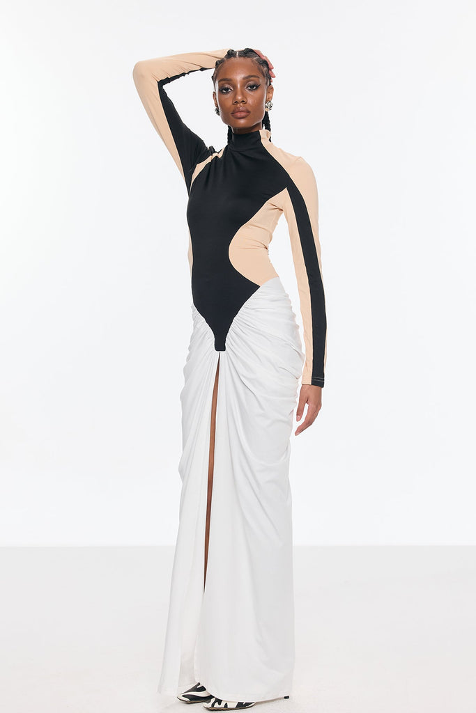 Shop  beautiful dress - Perfect for special occasions | Bent Bodycon Mesh Ruch Split Maxi Dress