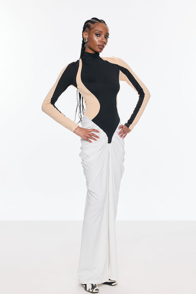 Stylish beautiful dress | Bent Bodycon Mesh Ruch Split Maxi Dress - Ideal for special occasions