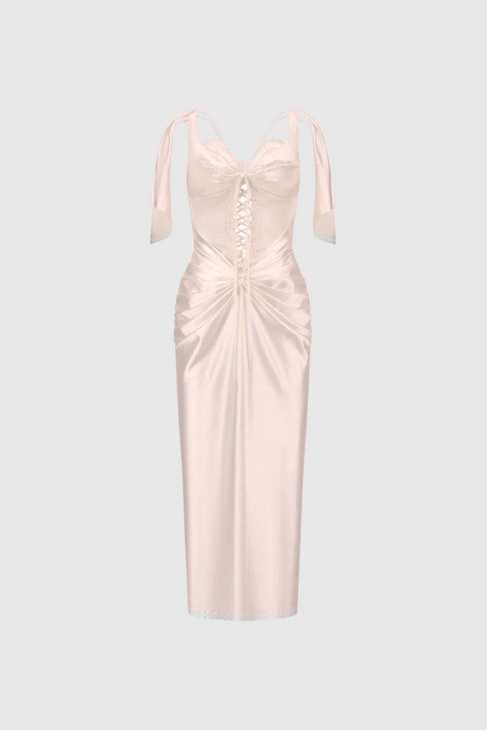 Shop  beautiful dress - Perfect for special occasions | Beowulf Satin Corset Midi Dress