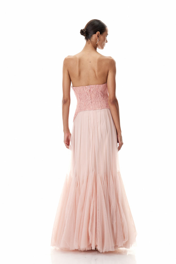 Stylish beautiful dress | Beppe Lace Corset Tulle Dress In Blush - Ideal for special occasions