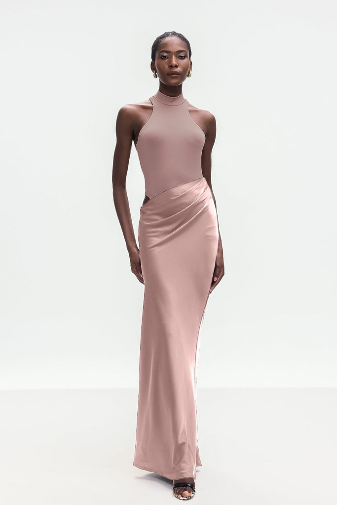 Stylish pink dress | Beres Tank Top Satin Maxi Dress In Pink - Ideal for special occasions