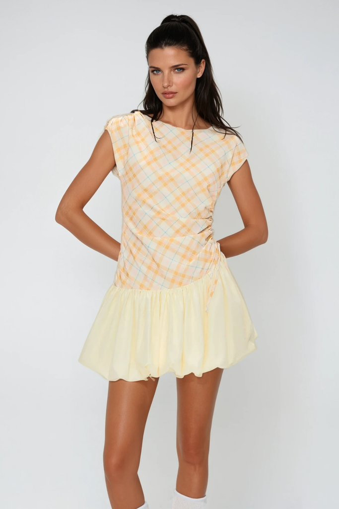 Berkant Plaid Mini Dress - Stylish beautiful dress for special occasions | Buy Online