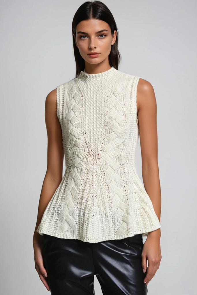 Shop  beautiful dress - Perfect for special occasions | Berlinde Cable Knit Top In Cream