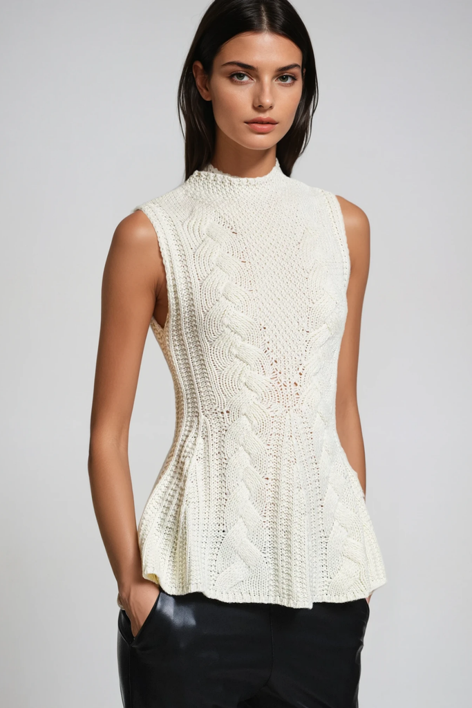 Shop  beautiful dress - Perfect for special occasions | Berlinde Cable Knit Top In Cream