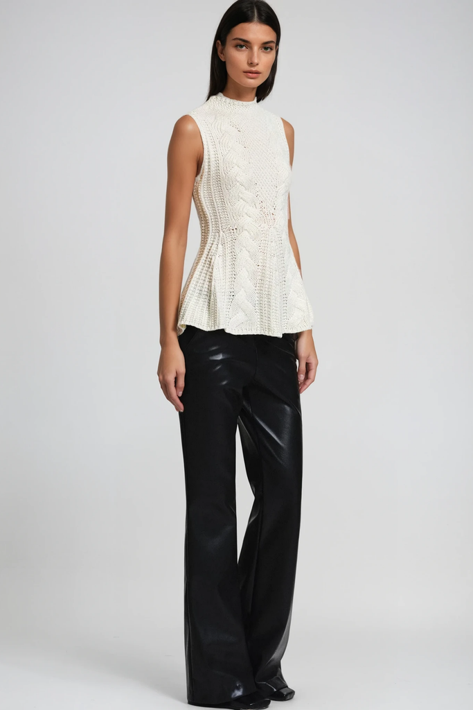 Stylish beautiful dress | Berlinde Cable Knit Top In Cream - Ideal for special occasions