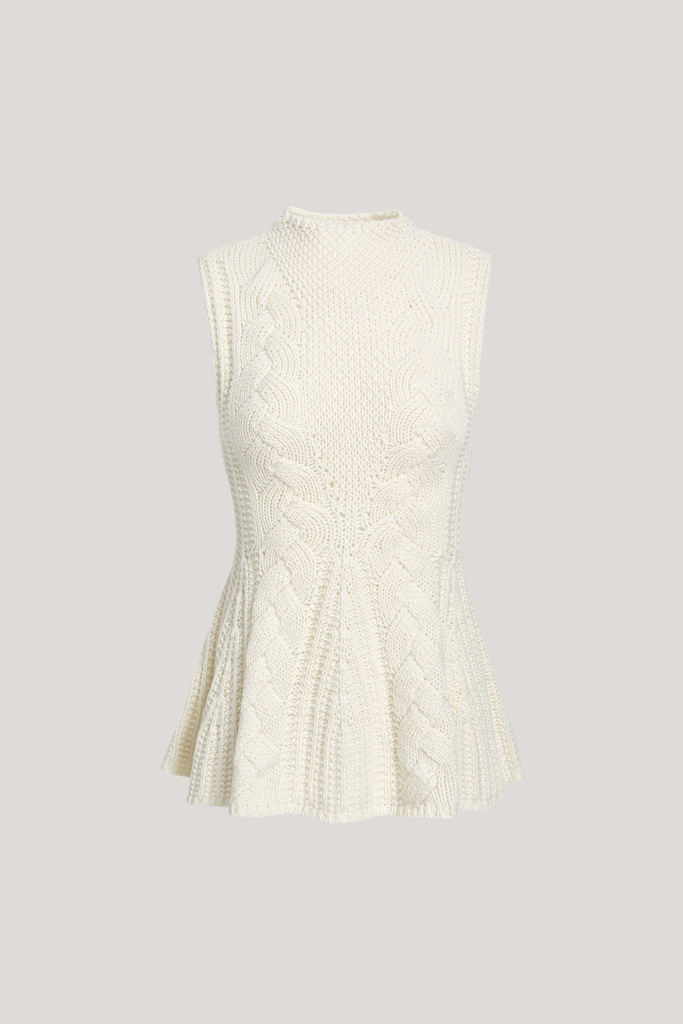 Shop  beautiful dress - Perfect for special occasions | Berlinde Cable Knit Top In Cream