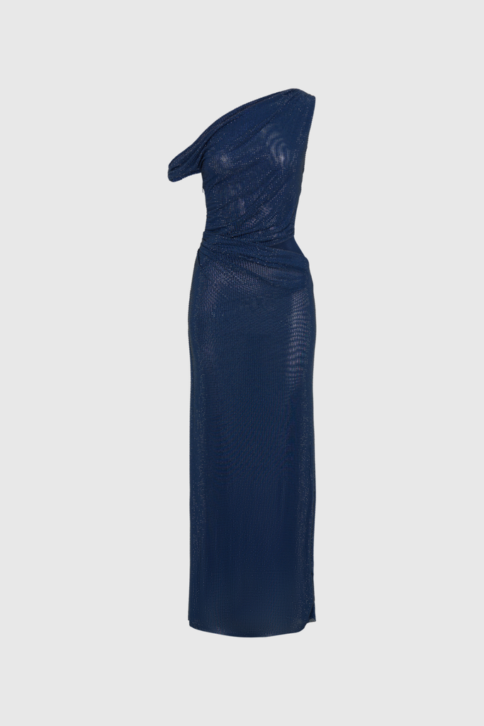 Berlioz Diamante One Shoulder Dress In Navy - Stylish beautiful dress for special occasions | Buy Online