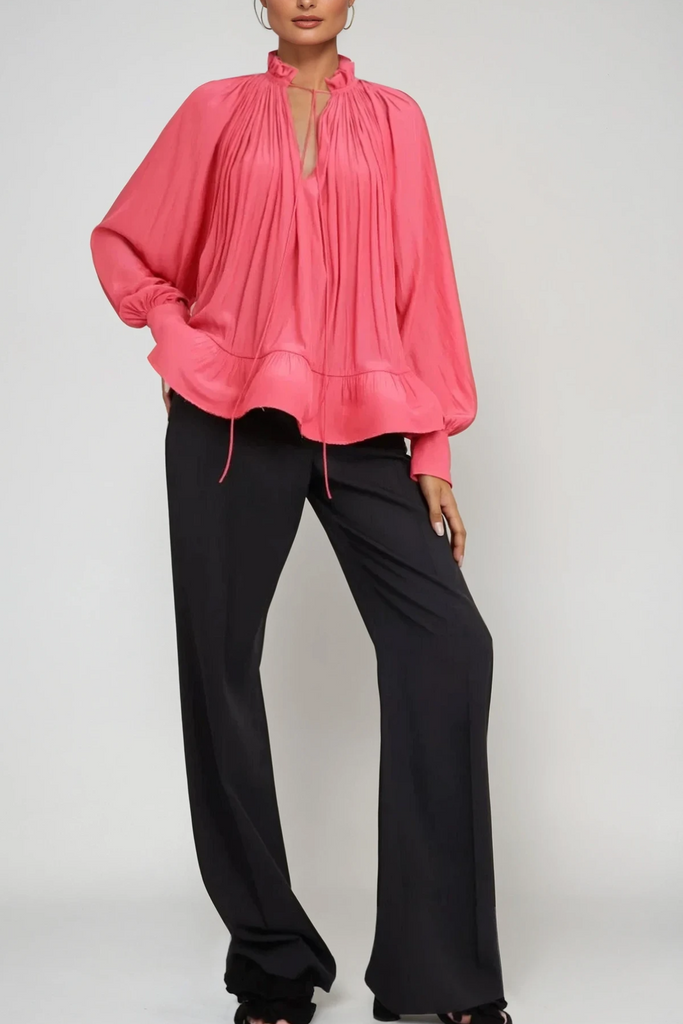 Stylish beautiful dress | Bernard Ruch Ruffle Mesh Long Sleeve Top - Ideal for special occasions