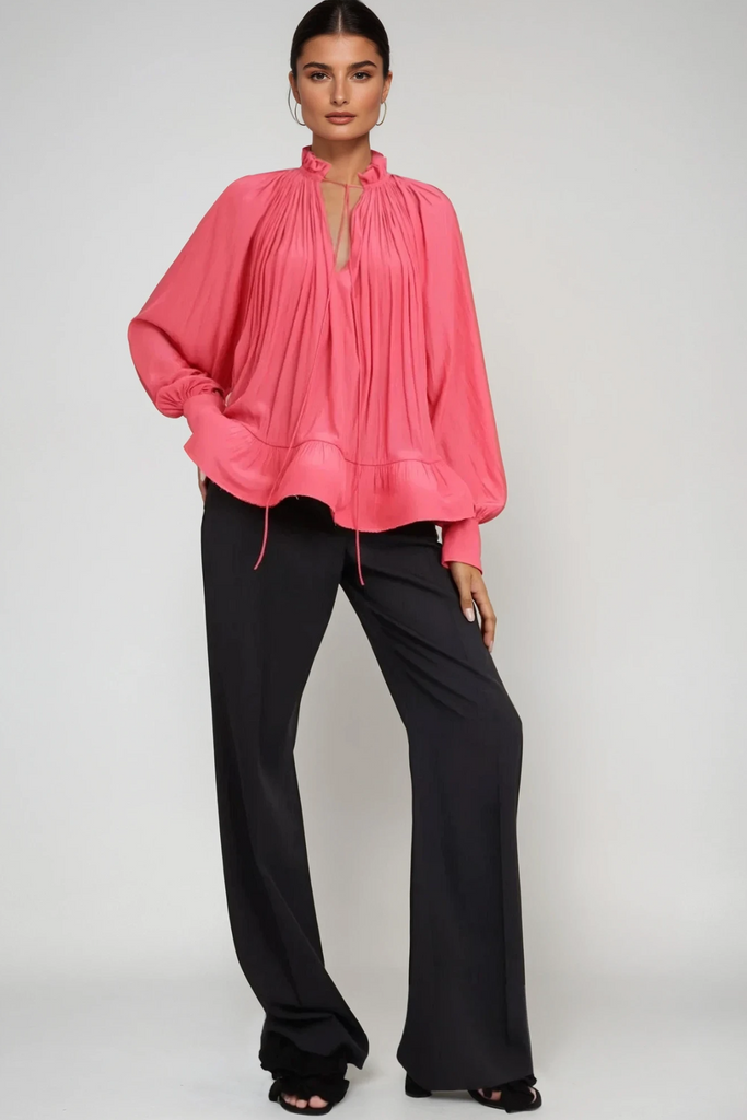 Shop  beautiful dress - Perfect for special occasions | Bernard Ruch Ruffle Mesh Long Sleeve Top