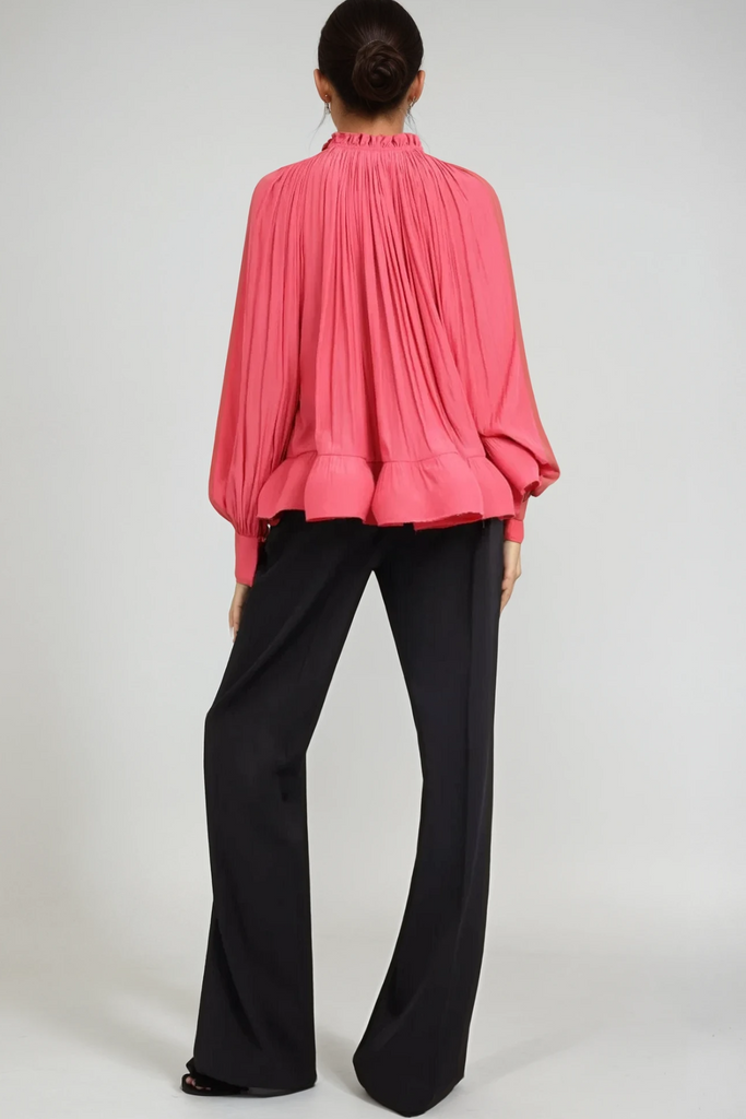 Stylish beautiful dress | Bernard Ruch Ruffle Mesh Long Sleeve Top - Ideal for special occasions