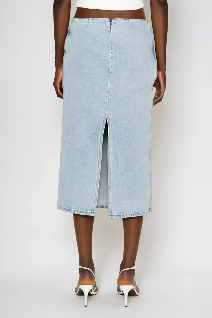 Stylish beautiful midi | Bernd Flower Deconstruct Denim Midi Skirt - Ideal for special occasions