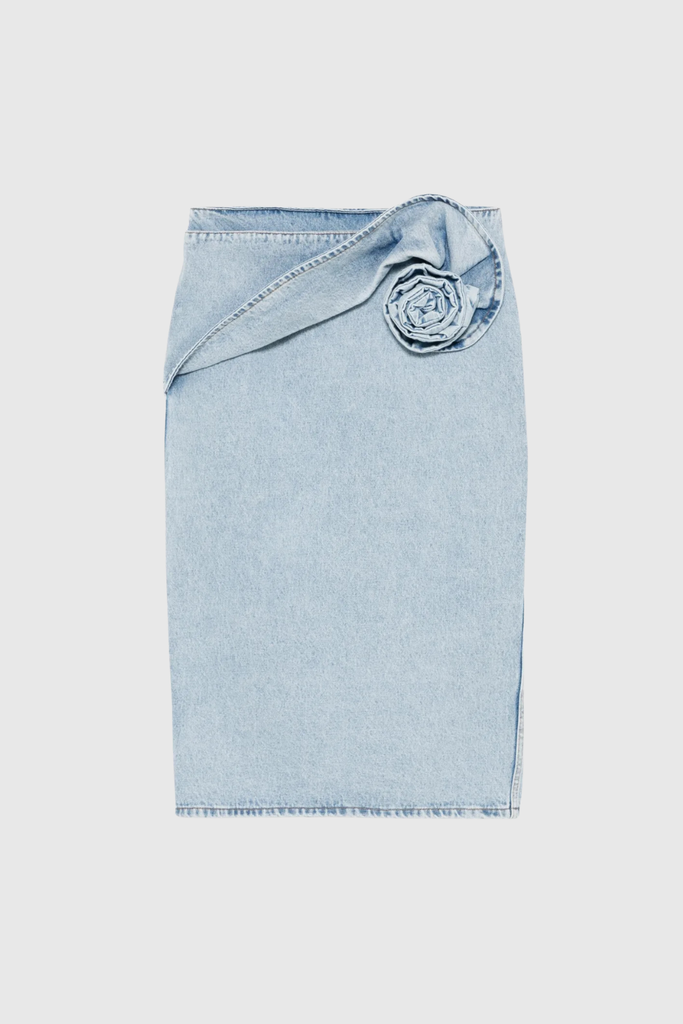 Stylish beautiful midi | Bernd Flower Deconstruct Denim Midi Skirt - Ideal for special occasions