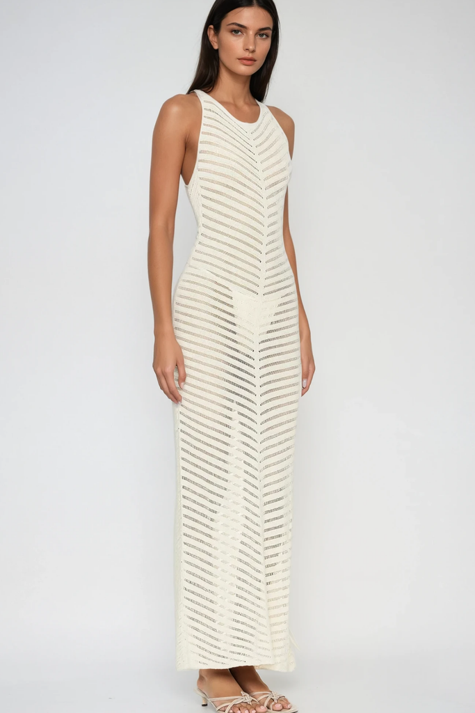 Shop  white dress - Perfect for special occasions | Berne Cutout Backless Sleeveless Maxi Dress In White