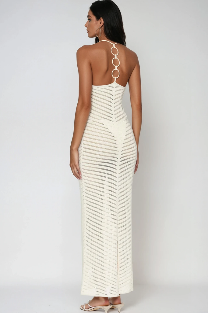 Shop  white dress - Perfect for special occasions | Berne Cutout Backless Sleeveless Maxi Dress In White