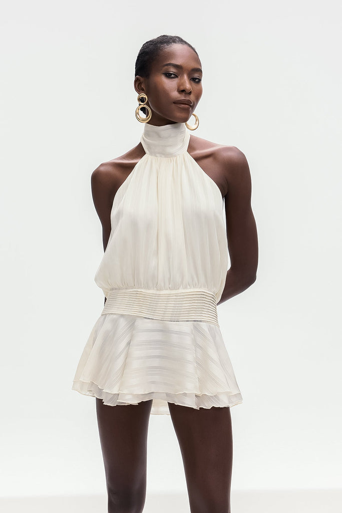 Shop  beautiful dress - Perfect for special occasions | Bernique Halter Neck Ruch Ruffle Mini Dress