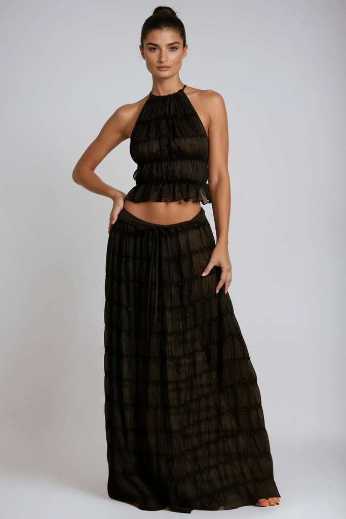 Shop  black dress - Perfect for special occasions | Bernt Ruch Backless Skirt Set In Black