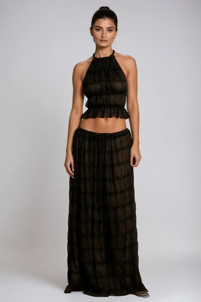 Stylish black dress | Bernt Ruch Backless Skirt Set In Black - Ideal for special occasions
