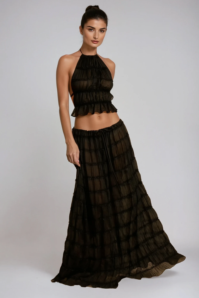 Shop  black dress - Perfect for special occasions | Bernt Ruch Backless Skirt Set In Black