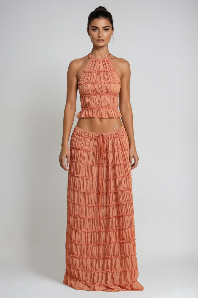 Stylish pink dress | Bernt Ruch Backless Skirt Set In Pink - Ideal for special occasions
