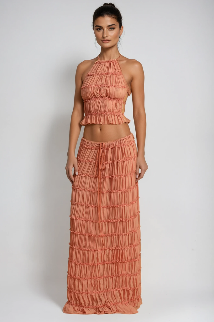 Shop  pink dress - Perfect for special occasions | Bernt Ruch Backless Skirt Set In Pink