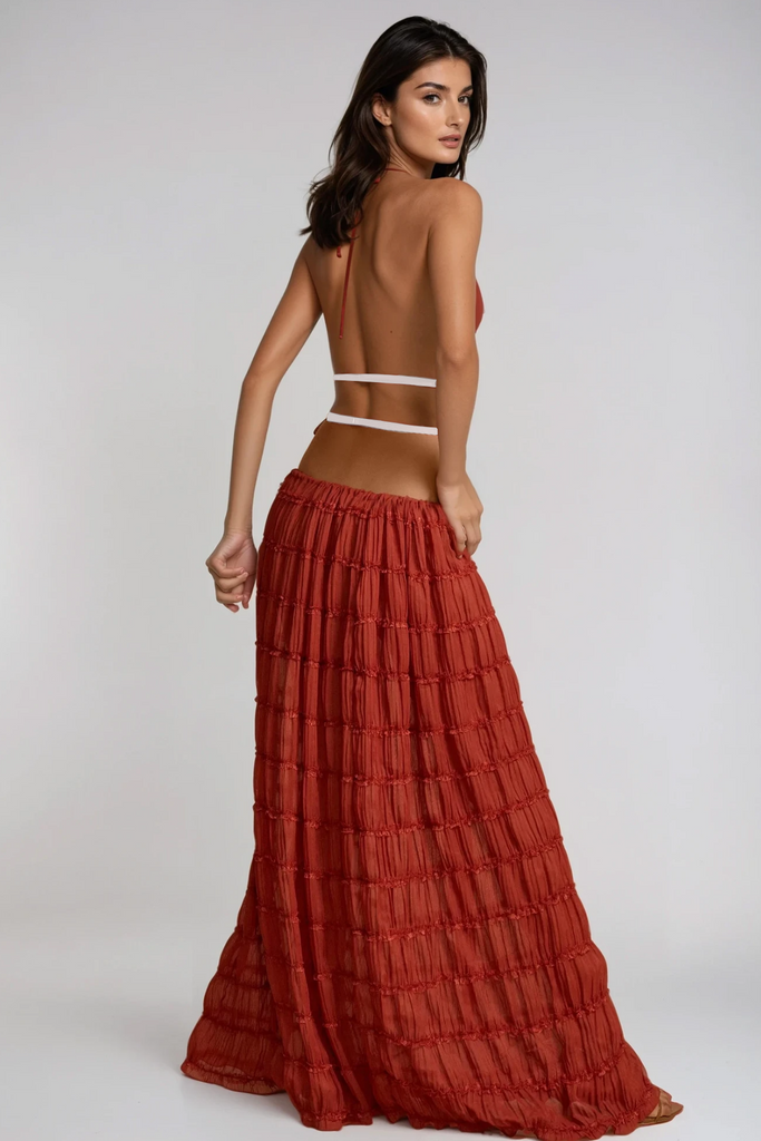 Shop  red dress - Perfect for special occasions | Bernt Ruch Backless Skirt Set In Red