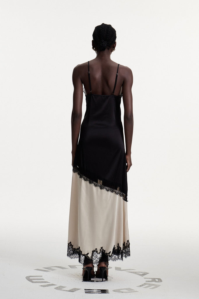 Shop  beautiful dress - Perfect for special occasions | Bess Lace Plunge Satin Maxi Dress