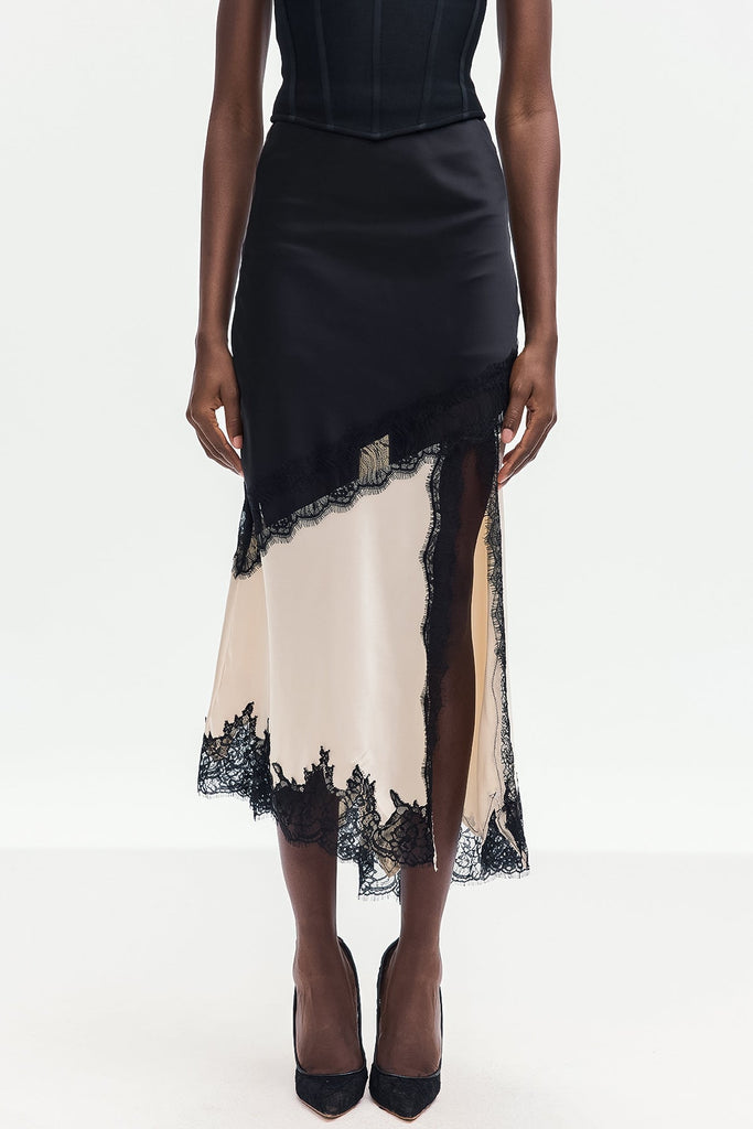 Bess Lace Satin Skirt - Stylish beautiful dress for special occasions | Buy Online