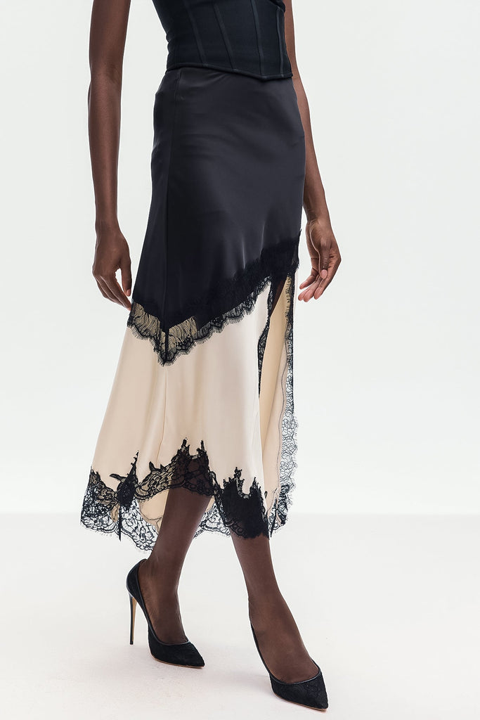 Bess Lace Satin Skirt - Stylish beautiful dress for special occasions | Buy Online
