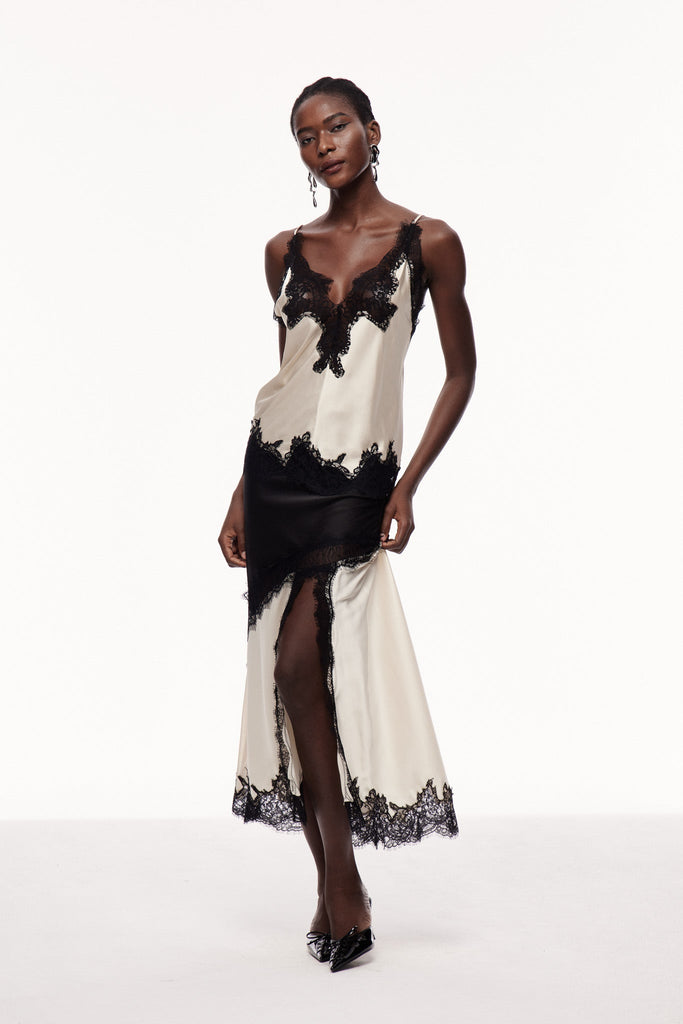 Stylish beautiful dress | Bess Lace Satin Top In Apricot - Ideal for special occasions