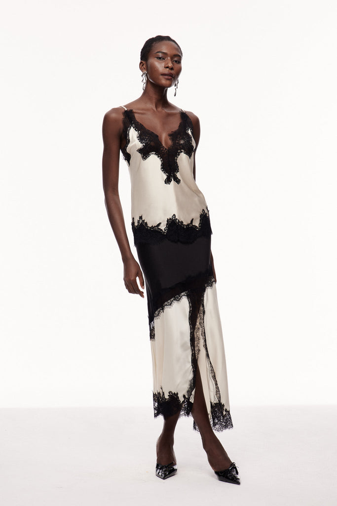 Stylish beautiful dress | Bess Lace Satin Top In Apricot - Ideal for special occasions