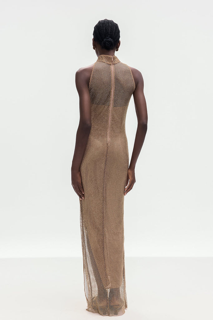 Shop  beautiful dress - Perfect for special occasions | Beste Gold Rhinestone Qipao Dress