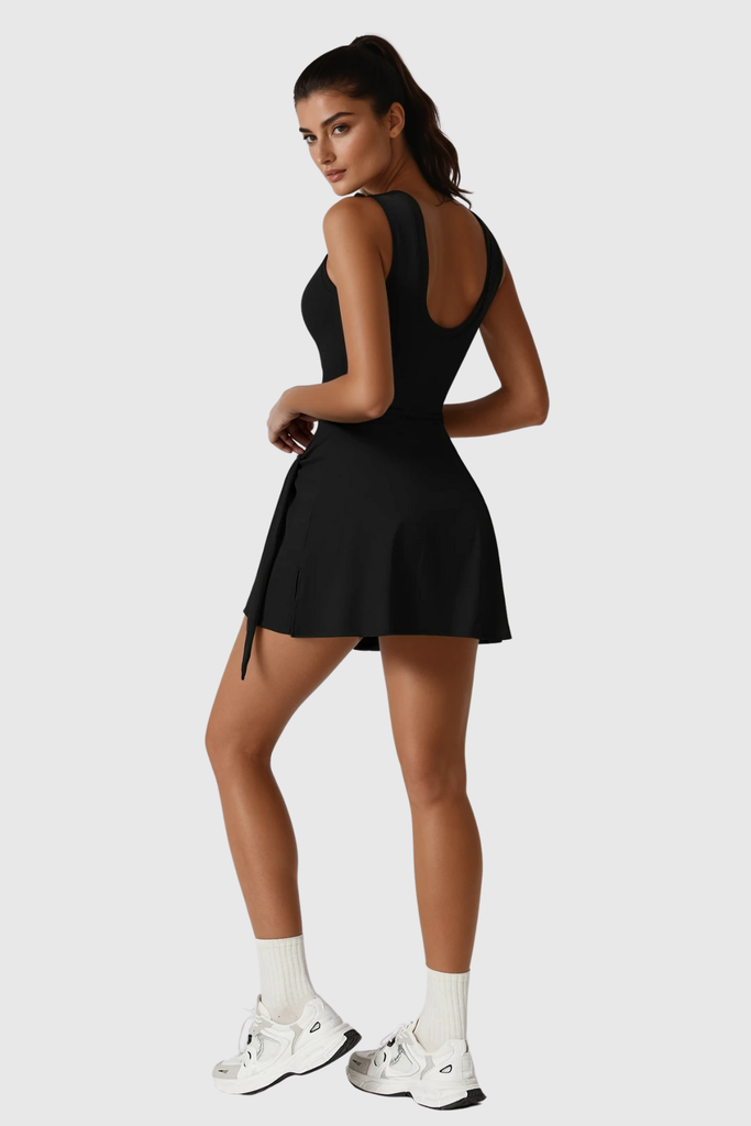 Bet Sleeveless Tennis Dress In Black - Stylish black dress for special occasions | Buy Online