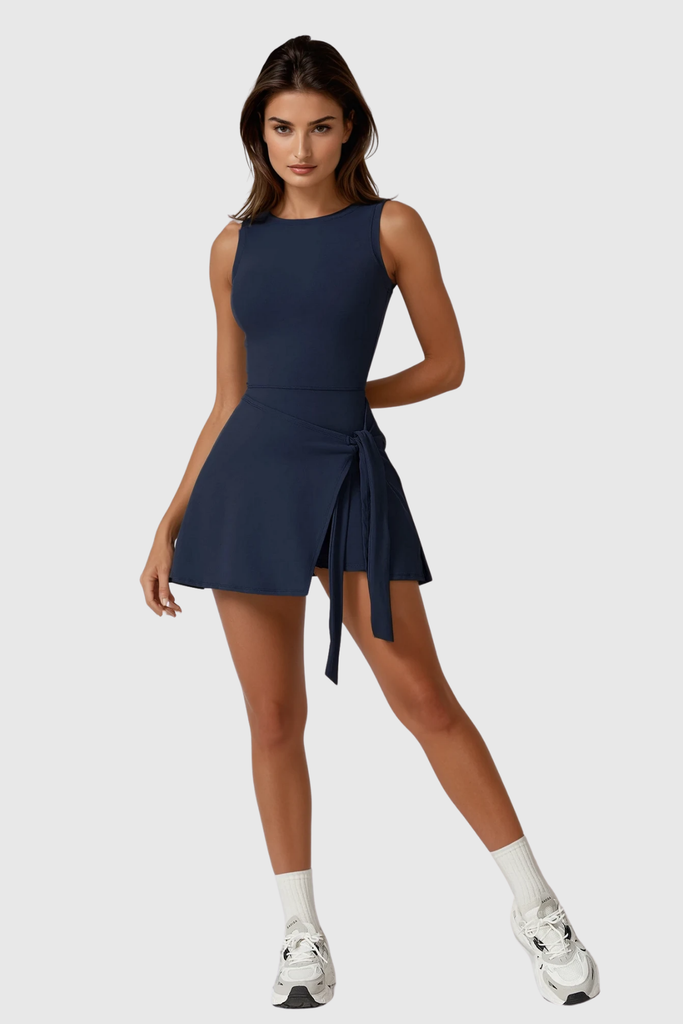 Bet Sleeveless Tennis Dress In Blue - Stylish blue dress for special occasions | Buy Online