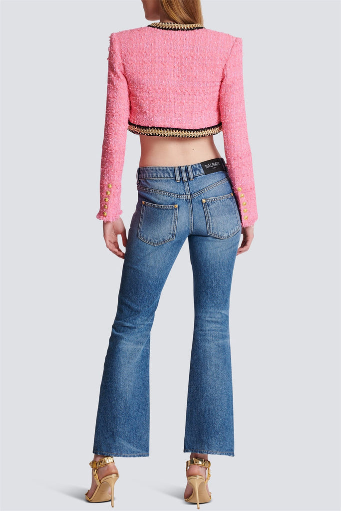 Betty Tweed Chain Cropped Jacket - Stylish beautiful dress for special occasions | Buy Online