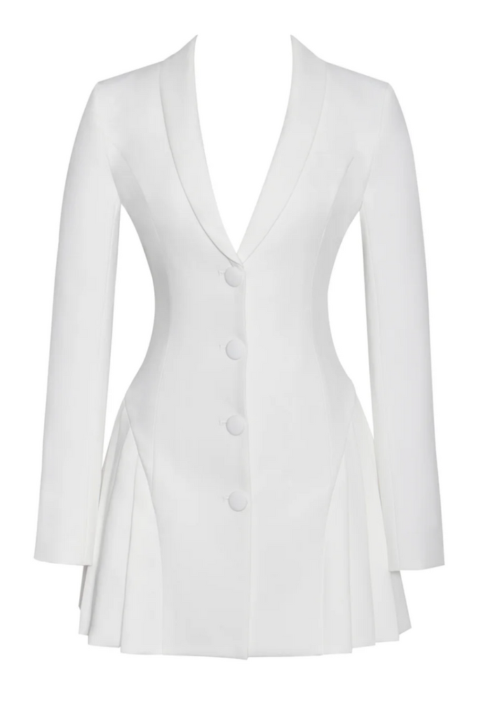 Shop  white dress - Perfect for special occasions | Beulah Pleate Blazer Mini Dress - White