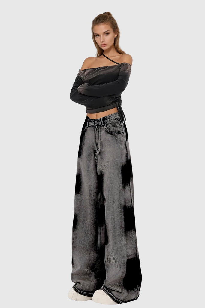 Stylish beautiful dress | Beylke Tie Dye Asymmetric Jeans - Ideal for special occasions