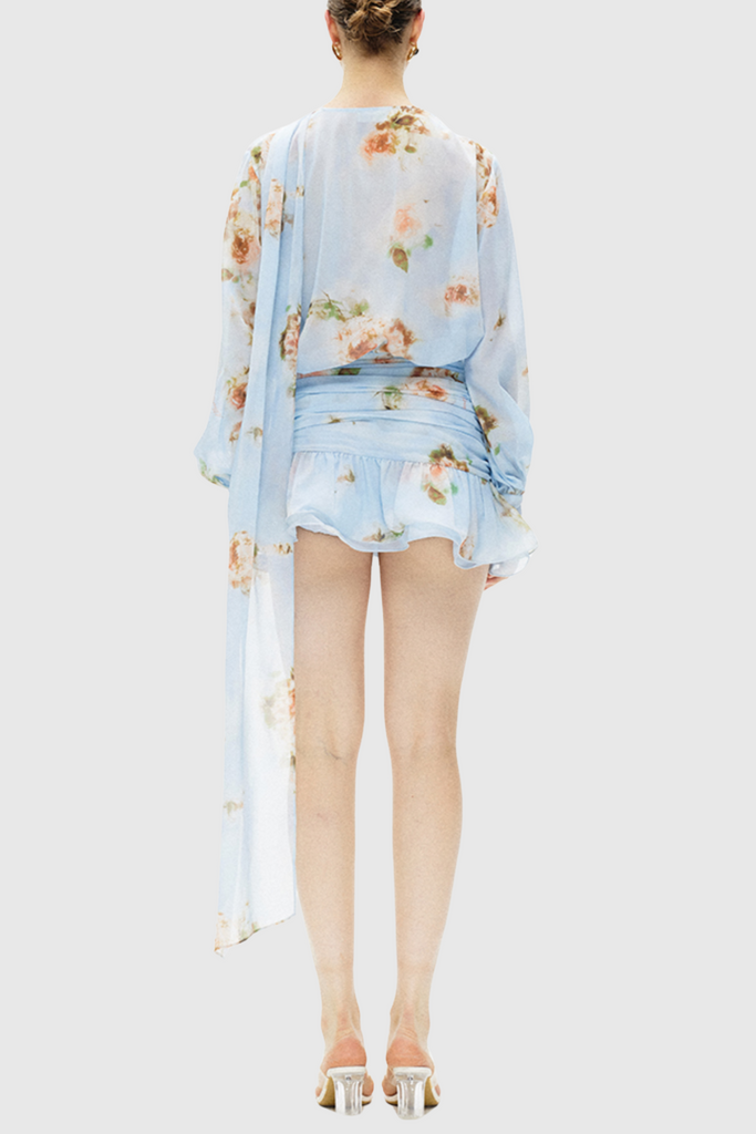 Shop  beautiful dress - Perfect for special occasions | Bhakti Floral Chiffon Ruffle Mini Dress