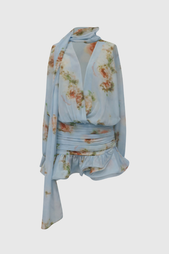 Stylish beautiful dress | Bhakti Floral Chiffon Ruffle Mini Dress - Ideal for special occasions