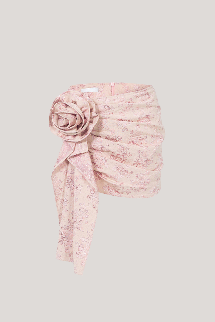 Bhavna Print Flower Ruch Skirt Set - Stylish beautiful dress for special occasions | Buy Online