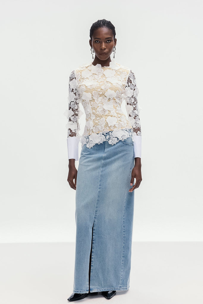 Shop  beautiful dress - Perfect for special occasions | Bhishma Flower Cutout Lace Top