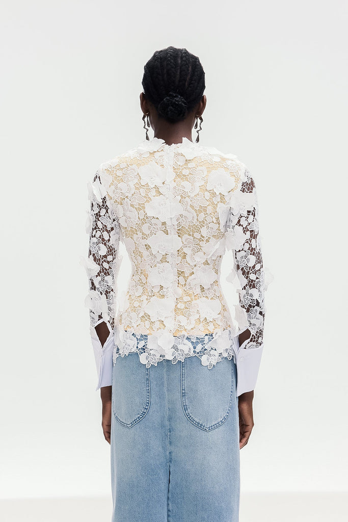 Bhishma Flower Cutout Lace Top - Stylish beautiful dress for special occasions | Buy Online