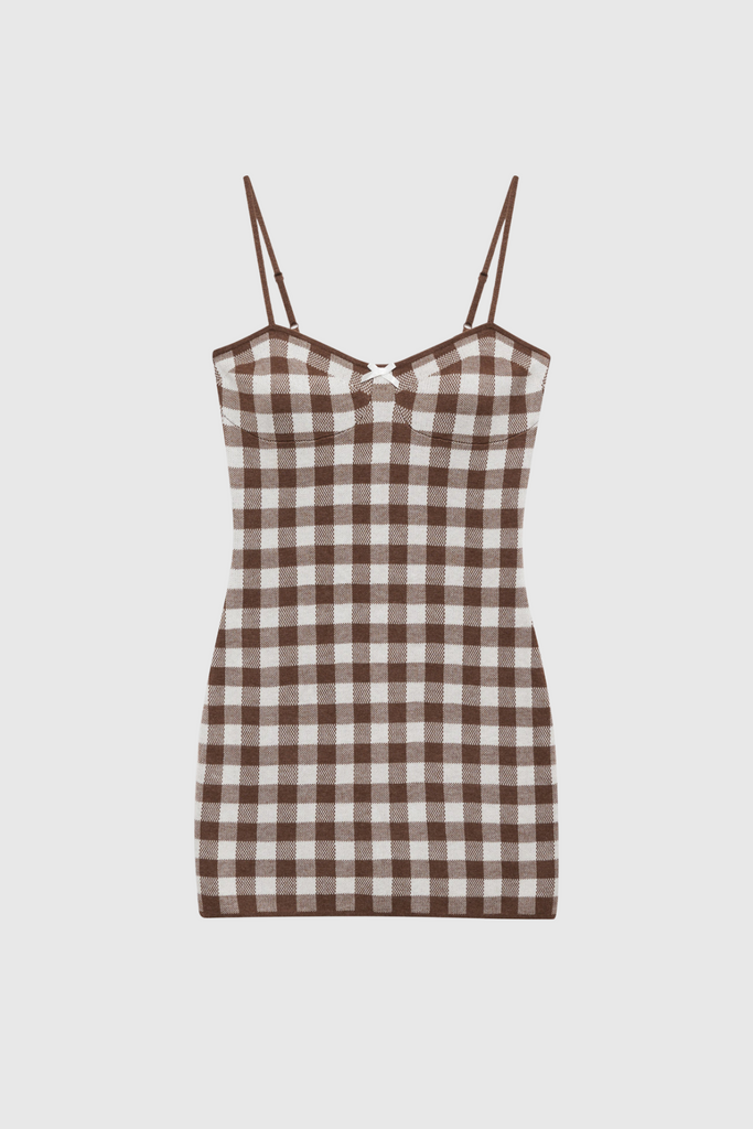 Stylish beautiful dress | Biddy Grid Spaghetti Bodycon Mini Dress - Ideal for special occasions